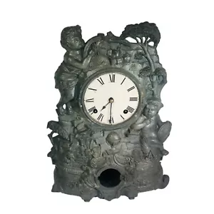 Waterbury Clock c. 1856 - Nicholas Muller - Cast Iron Figural Front № 84 - 19" - Picture 1 of 22