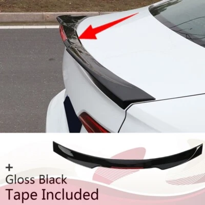 Fit For VW Jetta MK7 Rear Trunk Lip Spoiler Wing Black Red Reflective Strip - Image 1 of 4