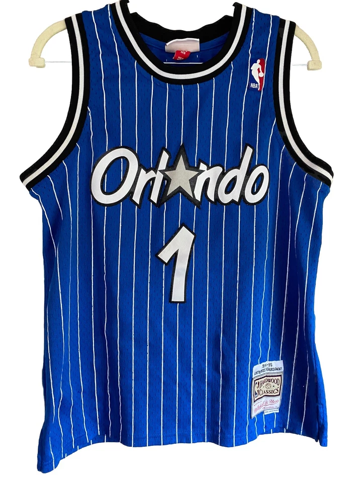 Orlando Magic Penny Hardaway Jersey Blue Pinstripe Mitchell & Ness Youth Large - Image 1 of 4
