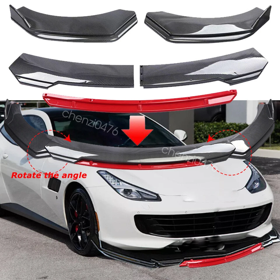Carbon Style+Red Car Front Bumper Lip Kit Spoiler Splitter For Ferrari GTC4Lusso Foto 1 de 4
