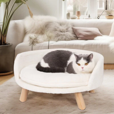 Round 16-24" Dog Bed Elevated Pet Sofa Cat Chair Couch w/ Waterproof Cushion Pad - Image 1 of 4