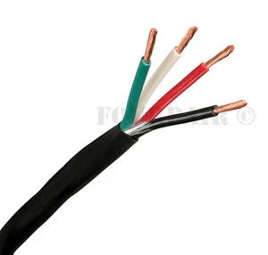 14/4 CL3 IN-WALL 14 AWG Gauge 4 Conductor PURE COPPER Speaker Wire Black - 50FT - Picture 1 of 1
