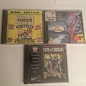 3 Posten neue süße Tiere Gehirn Quest 3. Klasse CD Rom Bildung Spiele Mac Windows  - Bild 1 von 9