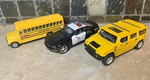 Kinsfun School Bus Kinsmart Police Car Mustang Hummer Diecast Pullback Model Lot - Picture 1 of 4