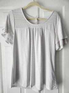 NY Collection womens blouse short sleeve white in size XL - Picture 1 of 4