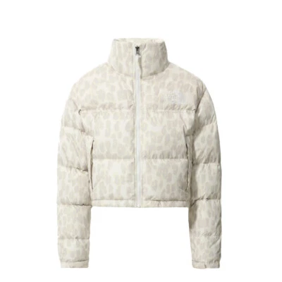 The North Face Women's Printed Nuptse Short Jacket / Silver / RRP £235 / BNWT - Image 1 of 3