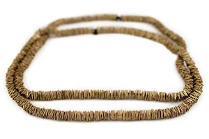 Brass Square Disk Heishi Beads 5mm 16 Inch Strand - Picture 1 of 3