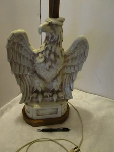 Vintage  American Eagle Table lamp ceramic Sculpture Patriotic 1960's  32. 5”T - Picture 1 of 12