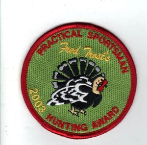 2003 FRED TROST TURKEY HUNTING AWARD PATCH - MICHIGAN DEER-BEAR-TURKEY-ELK-FISH - Picture 1 of 1
