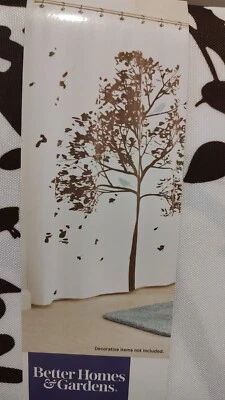 Ducha de tela marrón C. 72" x 72", Better Homes & Gardens Farley Tree Print - WM Foto 1 de 3