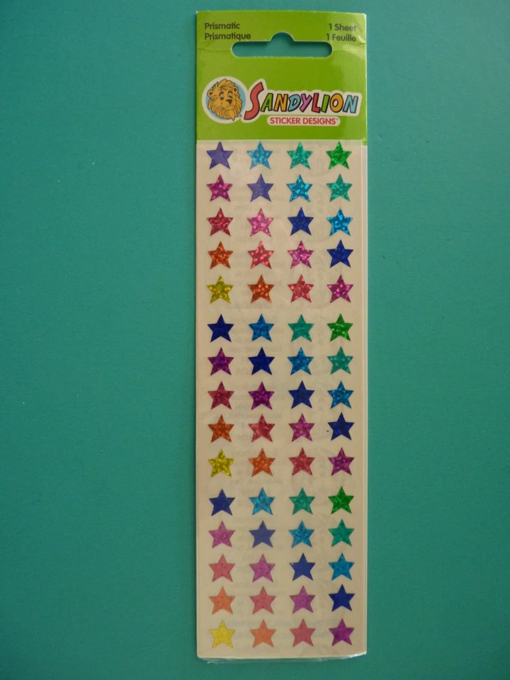 *VINTAGE* Sandylion Prismatic Multi-Color Star Stickers/Scrapbooking PPM294