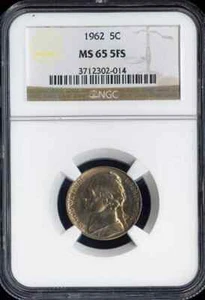 1962 Jefferson Nickel 5C NGC MS65 FS - Picture 1 of 2