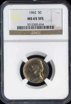 1962 Jefferson Nickel 5C NGC MS65 FS - Image 1 of 2