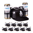 10 x drinkhelm piraat - bierhelm - feesthelm voor 2 blikjes - met slang - zwart