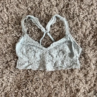 Aerie Women's Light Blue Floral Lace Bralette - Image 1 of 3