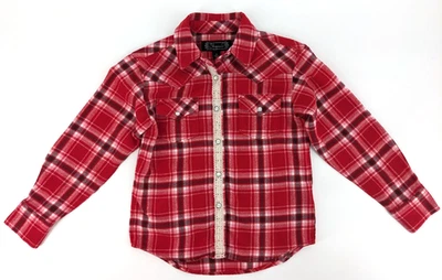 Camisa a presión Shyanne de franela a cuadros roja manga larga para niñas pequeñas 3T Foto 1 de 4