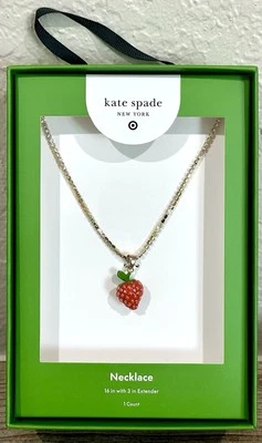 Collar Tenis Kate Spade X Target Fresa Dije Dorado Nuevo en Caja Edición Limitada EN MANO Foto 1 de 4