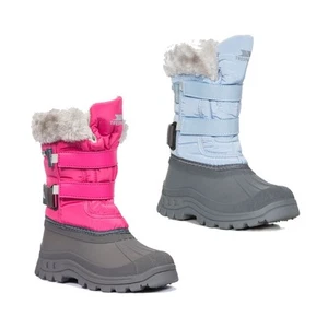 Trespass Girls Snow Boots Waterproof Insulated Grey Shoes with Fur Stroma II - Picture 1 of 43