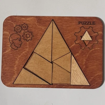 Handmade Wooden Impossible Triangle Puzzle | Brain Teaser Tangram - Image 1 of 3
