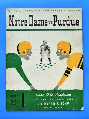 1949 Purdue Boilermakers vs Notre Dame Fighting Irish Football Program. - Image 1 of 4