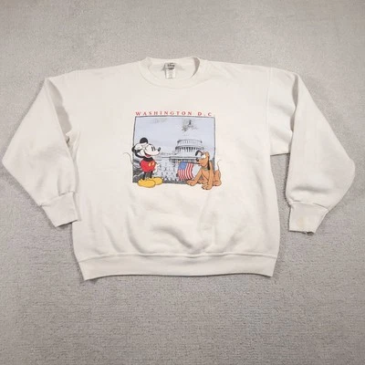 Vtg 90s Disney Mickey Mouse Sweatshirt Pullover Adult XL Washington DC Pluto USA - Image 1 of 4