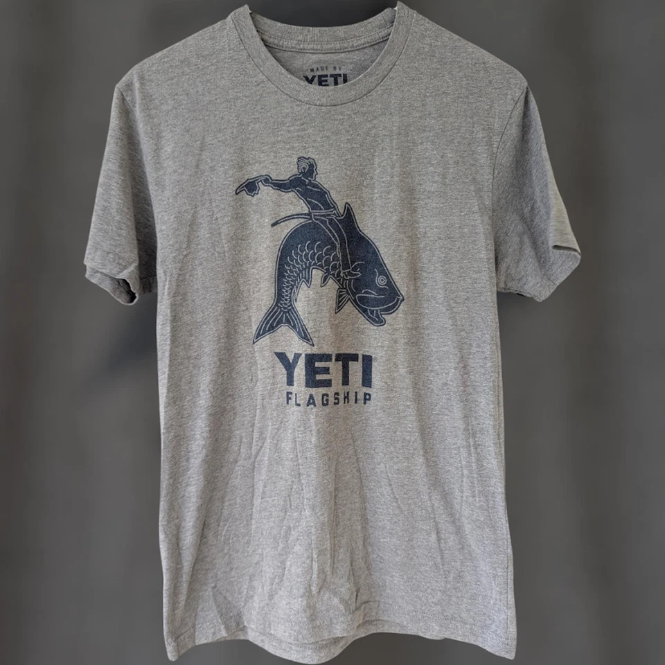 YETI флагман рыбы родео рыбалки открытый gorpcore серый графический футболка маленький ковбой - Изображение 1 из 4