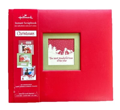 Álbum de recortes instantáneo Hallmark Christmas Wonderful Time 8x8 nunca usado #131  Foto 1 de 4