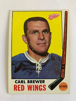 1969-70 Topps #59 Carl Brewer - Detroit Red Wings (v1) - Image 1 of 2