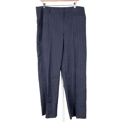 Pantalones de vestir a rayas Rena Rowan 16 para mujer azul marrón a rayas carrera informal Foto 1 de 4