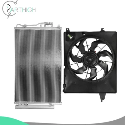 Ventilador de refrigeración del radiador y condensador de CA eléctrico para Hyundai Santa Fe 2010-2012 Foto 1 de 4