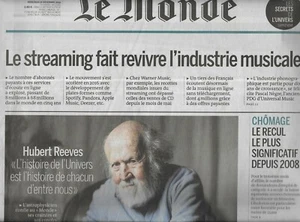 LE MONDE Nr. 22381 28.12.2016 Hubert Reeves / Secrets of the Universe / Streaming - Bild 1 von 1