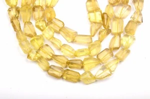 Yellow Quartz Faceted Tumble Shape 13 Inch Strand 10X14-11X16 MM Gemstone Beads - Picture 1 of 5