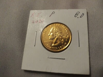 STATE QUARTER RHODE ISLAND P--GOLD PLATED--FREE SHIP 2001 BU - Image 1 of 4