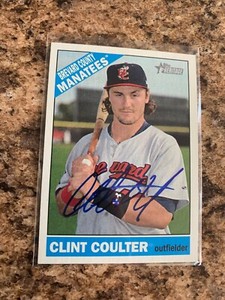 Clint Coulter Signed 2015 Topps Heritage Minor League Rc Milwaukee Brewers # 58