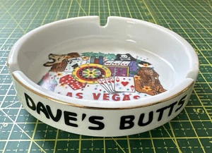 “DAVE’S BUTTS“ Las Vegas Ceramic Souvenir Ash Tray Cigarettes - Picture 1 of 8