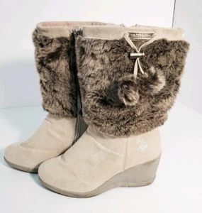 US Polo Assn Noelle Stiefel, Farbe braun und hellbraun, Größe 10M - Bild 1 von 12