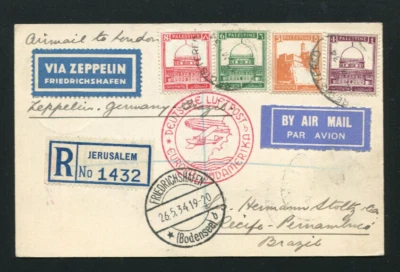 Zeppelin 1934 Sieger 247 南美洲第一班巴勒斯坦条约邮政飞往巴西 — 第 1/2 张图片