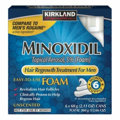 Kirkland Tratamiento de Regeneración del Cabello 6 Meses Minoxidil 5% Espuma Comp to ROGAINE Foto 1 de 4
