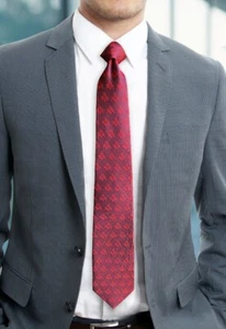 Red Square & Compass Masonic Neck Tie - [Red] - Picture 1 of 3
