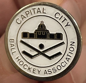 Capital City Ball Hockey Association League Logo Sticks Vintage Enamel Lapel Pin - Picture 1 of 13