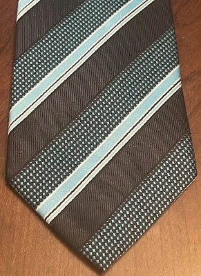 Мужской галстук Croft & Barrow зеленый черный ручной работы из 100% полиэстера - Изображение 1 из 4