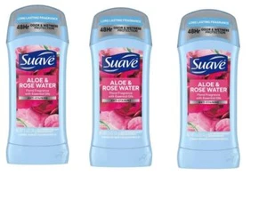 BL Suave Deodorant 2.6oz each 48Hr Aloe & Rose Water Invis Solid *Three Pack* - Picture 1 of 1