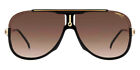 Carrera CAR Sunglasses Men Black Gold / Brown Gradient 64mm New 100% Authentic