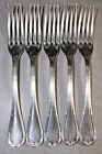 Christofle Rubans 5pcs Silverplate Flatware Dinner Forks Excellent #C4