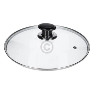 EXCELENTE tapa de vidrio tapa de olla tapa de sartén tapa de olla con borde de acero inoxidable 24 cm - Imagen 1 de 2