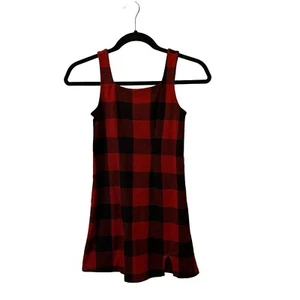 SO Brand Red Black Buffalo Plaid Checkered Sleeveless Dress Girls Youth Size 7 S - Picture 1 of 8