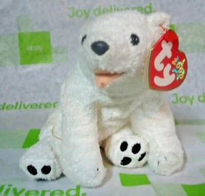 Süßer Plüsch Ty Eisbär Aurora Bär mit Hang & Tush Etikett - Bild 1 von 3