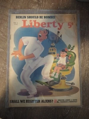 Liberty Magazine BERLIN ALIEN Vintage Volume 17 #5 February Issue 1940 1940s - Image 1 of 2