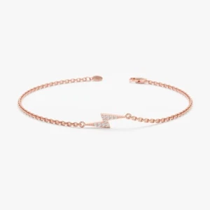 Natural Real Diamond Lightning Anniversary Bracelet For Women In 10K Rose Gold - Picture 1 of 4