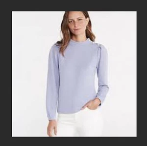 NWT Women's Ann Taylor Jeweled Button Mock Neck Top Sz XL - Picture 1 of 11